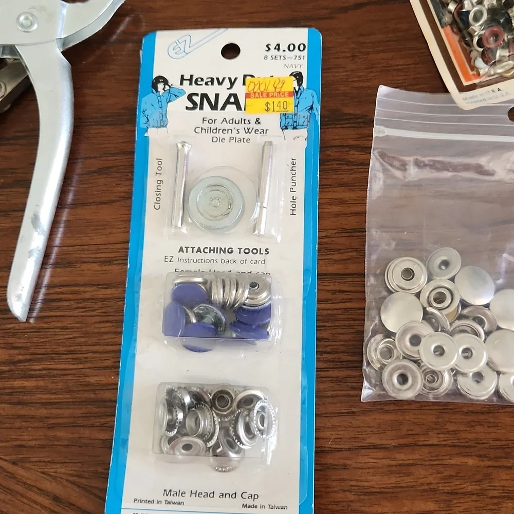 Vintage Rivet/Grommet/Snap Pliers & Eyelets  & Heavy Duty Snaps - Picture 5 of 9